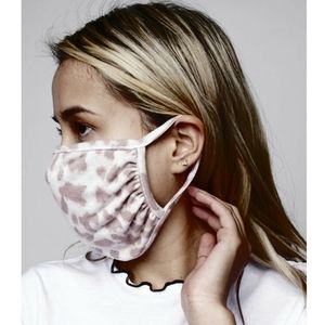 White Light Animal Print Face Mask